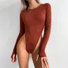 Kvinnors Jumpsuits Rompers Spring Women Sexy Catsuit Winter Fashion Casual Solida Suede Tops för