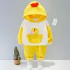 Clothing Sets For Baby Boy Girl Kid 2021 Style Cartoon Hooded Long Sleeve Top + Pant 2PCS Toddler Outfit 1 2 3 4 Years