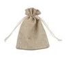 7x9cm 9x12cm 10x15cm 13x18cm Color original Mini bolsa de la bolsa de yute de la bolsa de lino de la joyería del cáñamo bolsa bolsa de cordón para los favores de la boda 307 Q2