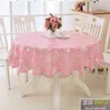 Waterproof Oil Proof Tablecloth Round PVC Romantic Florals Printed Cover Wedding Decoration Clothe Modern 210626