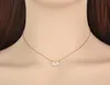 Hanger Kettingen Simple Design Rose Gold CZ Crystal Star Charm for Women Trendy Titanium Steel Office Necklace N20212