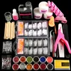 Kit d'ongles en acrylique avec lampe à LED UV, ensemble complet de manucure, outils d'art, poudre liquide à paillettes, tout pour Kits9381798