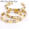 3 pcs novo !!! Round / Pear Stone Studs Bangle Golden metal bronze pulseira pulseira atacado Q0717