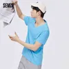 Semir T-shirts Mannen Korte Mouw Pure Katoen Witte Bottoming T-shirt Man Half Mouw V-hals T-shirt Grote Trend Effen Tops Zomer G1222