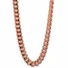 Miami Men's Cuban Chain, Hip-hop Jewelry, Rose Gold Color, Thick Stainless Steel, Wide, Thick Necklace, Gifts Q0809