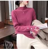 Femmes Vêtements Pull Pull Jumpers Tops Femme Bouton Split Casual Pulls Rose Coréen Kawaii 210430