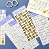 Geschenkwikkeling Creative Gold Foil Pet Letter Numbert Journal Sticker Die Cut voor Scrapbooking Telefoon hoes Decoratieve plannerstickers