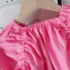 Dress Summer Solid Color Frilly Princess Party Kid Clothing For Girls Children's es 210528