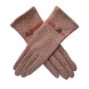 Fingerless Gloves 300PAIRS / LOT Wool Warm Mittens Women Fashion Dots Winter Thick Cashmere Driving Female