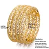 24K 6st Dubai Indien Guldfärg Bangles för kvinnor Gorls African Bridal Bangles Armband Guldbröllop Bangles Smycken Gifts 210713