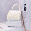 Kids Handbags Fashion Bag Girls Bags Children Accessories Summer Mini Women Purse Children's Shoulder Messenger Handbag Bowknot Princess Chain Pearl