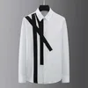 High Quality Stitching Men's Shirt Long Sleeve Slim Fit Casual Shirt Male Business Formal Dress Shirts Social Party Tuxedo Tops 210527