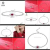 Link, Chain Bracelets Drop Delivery 2021 S925 Sier Inlaid Red Treasure Heart Bracelet Temperament Gift Hand Jewelry Live Broadcast 36Qjc