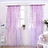 WKIRK Sheer Curtain French Window Style Pastoral Flowers Drukowana gaza Cur205e