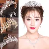 Boda de lujo novia Cristal Tiara Hecho a mano Rhinestone Crown Mujer Muchacha Diadema Headpeice Pelo Joyería Accesorios LB