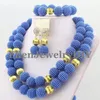 Earrings & Necklace Perfect 2021 African Beads Jewelry Set Nigerian Party Blue Sets Crystal W9906