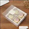 Packing Office School Business Industrial Transparent Frostat Cake Box Dessert Arons Mooncakes Pastry Förpackning Boxar Drop Leverans 2021 O