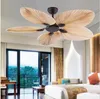 Neue hochwertige Herstellung Fabrikpreis Natural Breeze Palm Leaf Fan Blades 220V Fernbedienung Deckenventilator Wohnzimmer