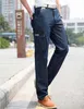 Erkek Askeri Kot Pantolon İş Giyim Çok Cepler Kargo Kot Düz Motosiklet Denim Pantolon Rahat Biker Uzun Pantolon 210622