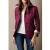 Royaume-Uni Femmes Matelassé Diamant Vestes Costume Angleterre Brit Veste Blazers Simple Boutonnage Londres Slim Manteau À Manches Longues Dames Plaid Outwear Violet