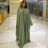 Längd 150 cm afrikanska klänningar för kvinnor Dashiki Diamond Pärlor Traditionella Boubou Kläder Abaya Muslim