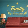 Наклейки стены Съемные акриловые семейные буквы цитаты DIY Butterfly зеркало для кухни