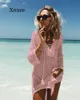 Women's Swimming Suit 2021 Summer Mesh Hollow Out Crochet Dress Bathing Cover Ups Beach Dresses Tunics Wrap Skirt Swimwear