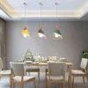Modern Wood Pendant Lights Colorful E27 Iron Hanging Lamp Restaurant Coffee Bedroom Dining Room Kitchen Lighting Fixtures