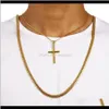 Ciondoli Drop Delivery 2021 Mens Sier Cross Collana Hip Hop Musica Gioielli Fascino Moda Oro 18 carati Gesù Collane con ciondolo Acciaio inossidabile C