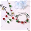 Ohrringe Halskette Schmuck Sets Weihnachten Set Farbe Glocke Armband Ornamente Für Frauen Drop Lieferung 2021 1Ku7W