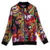 Fashion Flower Jacket Women Summer Coats Long Sleeve Basic s Bomber Thin Office Red Tops Female Outwear 211014