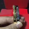 316L Tititanium clássico pulseiras de pulseiras para amantes pulseira pulseira de ouro rosa de ouro para o dia dos namorados com a caixa 15-22cm