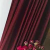 Curtain & Drapes Nordic Light Luxury Wine Red Silk Velvet Curtains For Living Room Bedroom Study Dining Table Blackout Custom