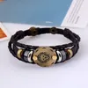 12pcs constelações moda jóias de couro homens personalidade casual signos handmade horoscope pulseira punk pulseira