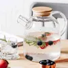 1L / 1.5L grande transparente borossilicato borossilicate bule de vidro resistente ao calor grande vaso conjunto de flores de puer kettle escritório ferramenta 210724