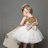 0-10Years Kid Baby Dress for Girls Princess Bow Tulle Tutu Party Bröllop Födelsedag Fancy Es Kostymer 210515