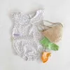 Été Borde Body Jolie Jumpessue sans manches Floral Coton Baby Vêtements Fille Toddler 210417