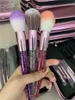 Фиолетовые кисти для макияжа устанавливают Tuolidi 10pcs Foundation Blush Brush Brush Screend Eyesheadow Make Up Set1881371