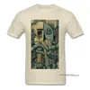 Vintage Octopus Tshirt Man Georges Braque T-shirt Artist Designer T-shirt Gitaar Lover Monster Tops Mens Beige Tees Katoen 210629
