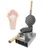 Waffle Baker Machine Bubble Egg Cake Maker Oven W / Solid Trähandtag Rostfritt Stål Kropp Non-Stick Kök