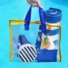 Verão Transparente Transparente Big Size PVC Bolsa Bolsa de Praia Mão Moda À Prova D 'Água Ao Ar Livre Viagens Lavagem Sacos Cosméticos Sala de banho De Armazenamento Bolsa G701Ju1