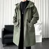 army green trench coat men