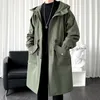 leger green trench coat men