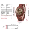 Luxus Rote Holzuhr Mechanische Selbstwinding Hölzerne Uhren Kreative Einzigartige Automatische Uhr Männer Uhr Reloj Masculino Q0902