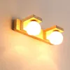 Noordse spiegel koplamp eenvoudige moderne houten glazen lampenkap led wandlampen badkamer toiletdecoratie verlichting armaturen