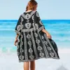 Indie folk broderade bikini täcker sexig front öppen tre fjärdedel ärm lång kimono cardigan plus storlek kvinnor beachwear q879 210420