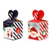 Julklapp Wrap Apple Box Candy Cookies Package Cartoon Santa Claus Snowman Penguins Elk Christmas Tree Mönster Xmas Party Present Supply Zl0008