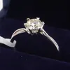 925 Sterling Silver Moissanite color Lab Diamond jewelry Snowflake style Anniversary Ring