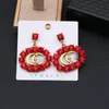New style fashionable letter personality joker glass color diamond earrings trend European and American earrings