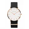 36MM Simple Womens Watches Accurate Quartz Ladies Watch Comfortable Leather Strap or Nylon Band Students Wristwatches Casual Style236d